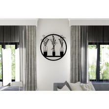 M&c Concept Flower Model- 6 Metal Duvar Tablosu  - Siyah