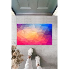 Stok Shop Pembe-Mavi Kapı Önü Paspası Yıldız Desen  K-3215