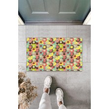 Stok Shop Dijital Baskı Çok Renkli Daireler Paspas K-3073