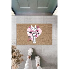 Stok Shop Dijital Baskı Kahverengi Gözlüklü Zürafa Paspas K-3006