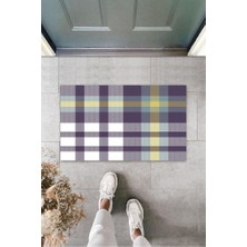 Stok Shop Beyaz Kapı Önü Paspası Pötikare Desen  K-3240