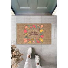 Stok Shop Bej Kapı Önü Paspası Meyveler Desen  K-3280
