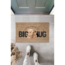 Stok Shop Dekoratif Dijital Big Hug Ayıcık Bej Kapı Paspası Dış Mekan Paspas K-3190