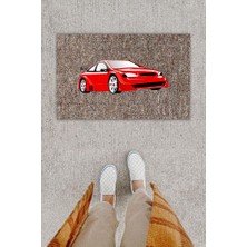 Stok Shop Dijital Baskı Dekoratif Spor Araba Kırmızı Kapı Önü Paspası K-1282