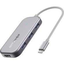 BlitzWolf Blitzwolf® Bw-Th5 3'ü 1 Arada USB 3.0 Tf Kart Okuyucu ile 7 In 1 Usb-C Veri Merkezi Usb-C Pd Şarj Macbooklar Için 4K Ekran USB Hub