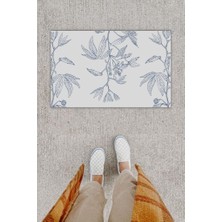 Stok Shop Dijital Baskı Dekoratif Salkım Çiçek Açık Mavi Kapı Önü Paspası K-1274