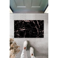 Stok Shop Dijital Baskı Siyah Mermer Kapı Paspası K-3095