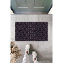 Stok Shop Siyah Kapı Önü Paspası Spiral Desen  K-3230