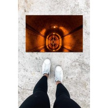 Stok Shop Dijital Baskı Kahverengi Tünel Desen Kapı Önü Paspası K-1048