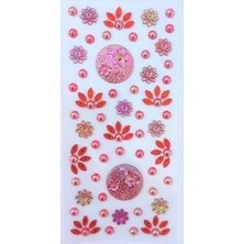 Giraffe Sticker Kırmızı Yapışkanlı Saç , Yüz ve Tırnak Taşı Parlak