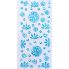 Giraffe Sticker Mavi Yapışkanlı Saç , Yüz ve Tırnak Taşı Parlak