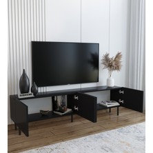 Suba Home Minimalist 160 cm Demir Ayaklı Siyah Tv Ünitesi - İdeal Ebatlarla Modern Tasarım