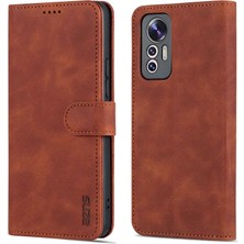 4U Sky Xiaomi Için 12 Lite 5g Pu Deri Folio Flip Telefon Kapağı Anti-Drop Koruma Standı Cüzdan Case-Brown (Yurt Dışından)