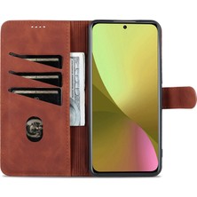 4U Sky Xiaomi Için 12 Lite 5g Pu Deri Folio Flip Telefon Kapağı Anti-Drop Koruma Standı Cüzdan Case-Brown (Yurt Dışından)