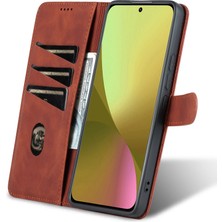 4U Sky Xiaomi Için 12 Lite 5g Pu Deri Folio Flip Telefon Kapağı Anti-Drop Koruma Standı Cüzdan Case-Brown (Yurt Dışından)