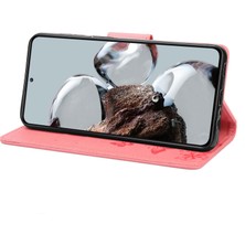 4U Sky Xiaomi Için 12T 5g/redmi K50 Ultra 5g Kelebekler Çiçek Baskı Şok Geçirmez Cüzdan Kılıf Pu Deri Deri Stand Manyetik Kapanış Flip Folio Telefon Kapak Pink (Yurt Dışından)