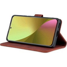 4U Sky Xiaomi Için 12 Lite 5g Pu Deri Folio Flip Telefon Kapağı Anti-Drop Koruma Standı Cüzdan Case-Brown (Yurt Dışından)