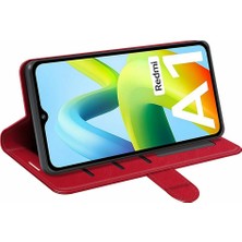 4U Sky Xiaomi Redmi A1 4g/a2 4g Için Pu Deri Telefon Kapağı, Çılgın At Dokusu Flip Stand Cüzdan Tam Koruma Korusu-Kırmızı (Yurt Dışından)