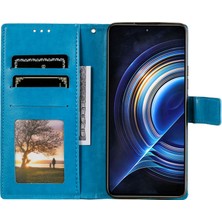 4U Sky Xiaomi Için Poco F4 5g/redmi K40S 5g Baskılı Mandala Çiçek Desen Kılıf Katlama Standı Pu Deri Cüzdan Koruyucu Kapak Kılıf Mavisi ile (Yurt Dışından)