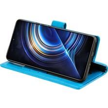 4U Sky Xiaomi Için Poco F4 5g/redmi K40S 5g Baskılı Mandala Çiçek Desen Kılıf Katlama Standı Pu Deri Cüzdan Koruyucu Kapak Kılıf Mavisi ile (Yurt Dışından)