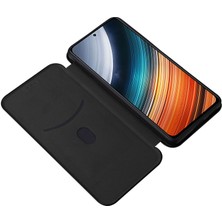 4U Sky Xiaomi Redmi K40S Için 5g/poco F4 5g Karbon Fiber Doku Kart Tutucu Pu Deri Deri Şok Geçirmez (Yurt Dışından)