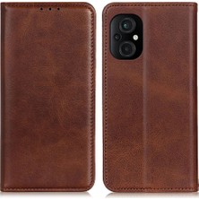 4U Sky Xiaomi Poco M5 Için 5g/4g Cowhide Doku Bölünmüş Deri Telefon Kılıfı Manyetik Otomatik Kapanış Stand Standı Cüzdan Anti-Çizelge Kapak Kavurası (Yurt Dışından)