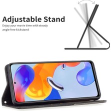 4U Sky Xiaomi Için 12 Lite Geometrik Basılı Manyetik Otomatik Ahmsorbed Pu Deri Kapak Kart Tutucu Stand Iç Tpu Case Black (Yurt Dışından)