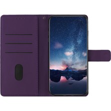 4U Sky Xiaomi Için Redmi 10A Retro Pu Deri Şok Geçirmez Telefon Kılıfı Stand Cüzdan Strap-Purple ile Cilt Dostu Flip Telefon Kapağı (Yurt Dışından)