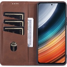 4U Sky Xiaomi Için Poco F4 5g/redmi K40S 5g Cüzdan Telefon Kılıfı Manyetik Oto Emici Dokulu Pu Deri Stand Koruyucu Telefon Kapak Kavurosu (Yurt Dışından)