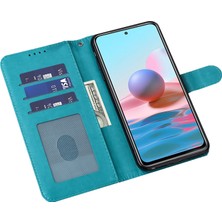 4U Sky Xiaomi Için Redmi 10A Geyik Ağacı Deseni Baskılı Pu Deri Kapak Manyetik Toka Folio Flip Case Stand-Mavi ile (Yurt Dışından)