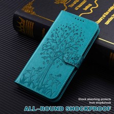 4U Sky Xiaomi Için Redmi 10A Geyik Ağacı Deseni Baskılı Pu Deri Kapak Manyetik Toka Folio Flip Case Stand-Mavi ile (Yurt Dışından)