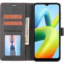 4U Sky Xiaomi Redmi A1 4g/a2 4g Yatay Hat Pu Deri Kılıf Stand Fonksiyon Manyetik Kapatma Cüzdan Telefon Kapak Black (Yurt Dışından)