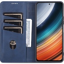 4U Sky Xiaomi Için Poco F4 5g/redmi K40S 5g Cüzdan Telefon Kılıfı Manyetik Otomatik Ahlak Dokulu Pu Deri Stand Koruyucu Telefon Kapak Mavisi (Yurt Dışından)