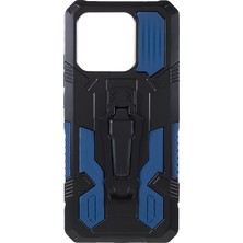 4U Sky Xiaomi Redmi Için Mechwarrior Projesi 10C Fall Anti-Fall Giyim Dirençli Yumuşak Tpu Sabit Pc Sert Zırh Vaka Kabuğu Arka Klip Kickstand-Blue (Yurt Dışından)