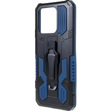 4U Sky Xiaomi Redmi Için Mechwarrior Projesi 10C Fall Anti-Fall Giyim Dirençli Yumuşak Tpu Sabit Pc Sert Zırh Vaka Kabuğu Arka Klip Kickstand-Blue (Yurt Dışından)