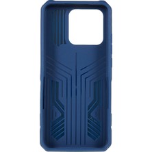 4U Sky Xiaomi Redmi Için Mechwarrior Projesi 10C Fall Anti-Fall Giyim Dirençli Yumuşak Tpu Sabit Pc Sert Zırh Vaka Kabuğu Arka Klip Kickstand-Blue (Yurt Dışından)