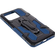 4U Sky Xiaomi Redmi Için Mechwarrior Projesi 10C Fall Anti-Fall Giyim Dirençli Yumuşak Tpu Sabit Pc Sert Zırh Vaka Kabuğu Arka Klip Kickstand-Blue (Yurt Dışından)