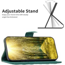 4U Sky Xiaomi Redmi Için 10C Stand Cüzdan Mat Deri Kılıf Baskılı Rhombus Desen Foli Flip Telefon Kabuk Yeşil (Yurt Dışından)