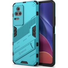 4U Sky Xiaomi Için Poco F4 5g/redmi K40S 5g Gizli Kickstand Tasarım Sabit Pc+Yumuşak Tpu Hibrid Telefon Kılıfı Kabuk Baby Mavi (Yurt Dışından)