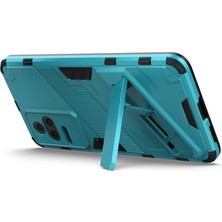 4U Sky Xiaomi Için Poco F4 5g/redmi K40S 5g Gizli Kickstand Tasarım Sabit Pc+Yumuşak Tpu Hibrid Telefon Kılıfı Kabuk Baby Mavi (Yurt Dışından)