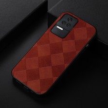 4U Sky Xiaomi Redmi K50/REDMI K50 Pro Shockproof Pu Deri Izgara Doku Kılıfı Yumuşak Tpu Tampon Sabit Pc Hibrit Cep Telefonu Kabuk-Brown (Yurt Dışından)