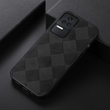 4U Sky Xiaomi Için Redmi K50/REDMI K50 Pro Shockproof Pu Pu Deri Izgara Doku Kılıfı Yumuşak Tpu Tampon Sabit Pc Hibrit Cep Telefonu Kabuk Black (Yurt Dışından)