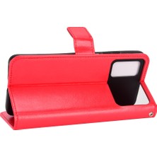 4U Sky Xiaomi Için Poco M4 Pro 4g Deri Flip Cüzdan Kabuğu Çılgın At Doku Stand Fonksiyonu Yumuşak Tpu Strap-Red ile Iç Kasa (Yurt Dışından)