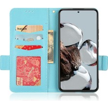 4U Sky Xiaomi Için Stand ile Anti-Fall Telefon Kapağı 12T 5g/redmi K50 Ultra 5G/12T Pro 5g, Litchi Doku Pu Deri Çift Manyetik Toka Telefon Cüzdan Case Baby Blue (Yurt Dışından)