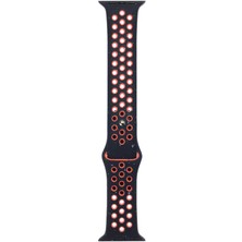 Casestreet Apple Watch Se 2 2023 40MM Kordon Delikli Çift Renk 2023 Seri Silikon Siyah