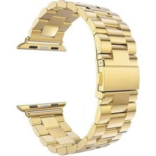 Smcase Apple Watch Se 2 2023 40MM Kordon Metal Sıralı Kordon Gold