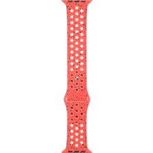 Smcase Apple Watch 6 44 mm Kordon Delikli Çift Renk 2023 Seri Silikon Lacivert