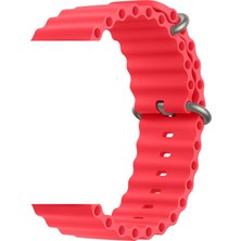 Smcase Apple Watch Ultra 2 Kordon Yeni Dizayn Silikon HS05 Kırmızı