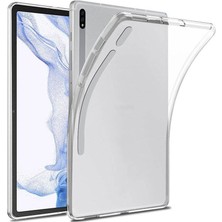 Smcase Samsung Galaxy Tab S8 SM-X700 Kılıf Silikon Arkası Buzlu Lüx Koruma S3 Renksiz