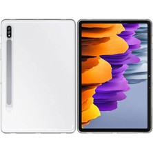 Smcase Samsung Galaxy Tab S8 SM-X700 Kılıf Silikon Arkası Buzlu Lüx Koruma S3 Renksiz